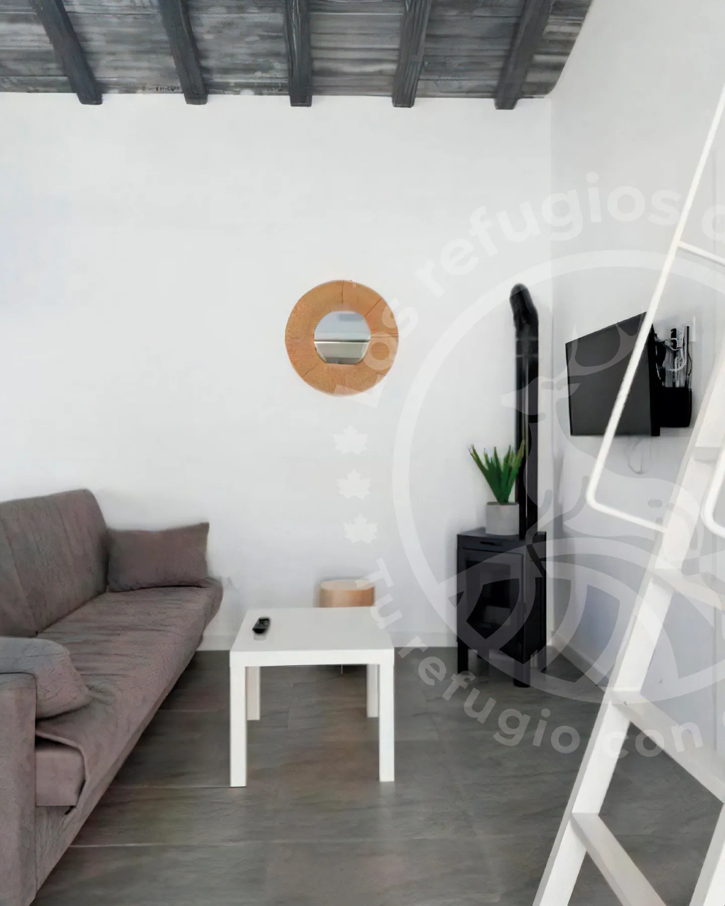 Living room with sofa and loft in a house with pool in Chiclana