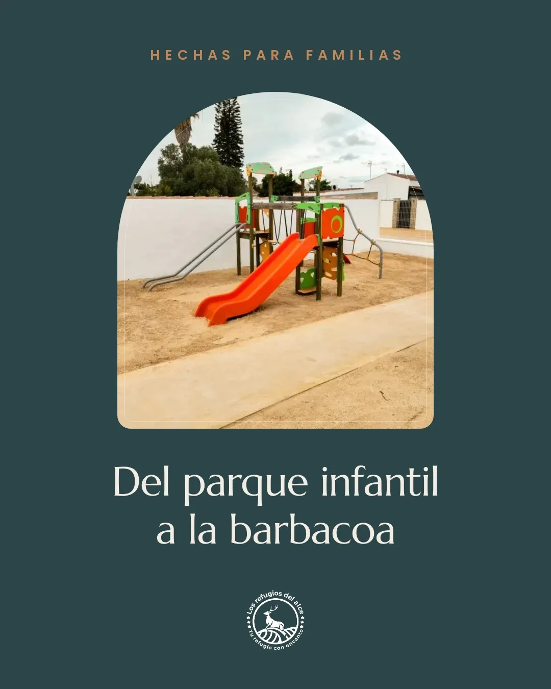 Playground with a slide near the family holiday houses in Chiclana
